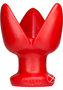 Oxballs Rosebud-1 Silicone Butt Plug With 3 Flanges - Red